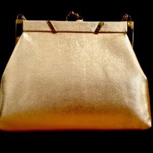 Vintage Harry Levine HL  Shimmering Gold Evening Bag Purse